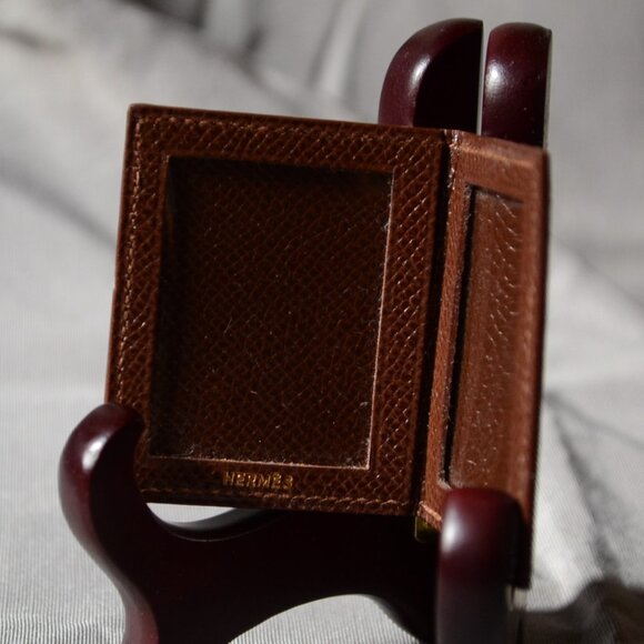 Hermes Bifold Mini Photo Holder Photo Case - Brown Leather - Picture 5 of 5